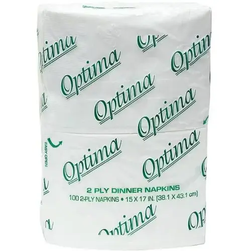 15 In. X 17 In. White 2-Ply Soft Bright 1/8 Fold Dinner Napkin