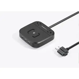 Teleadapt TA-7820US-D8-AS Chargeport PRO Charging Station, Wireless And Usb, Black, 8 ft