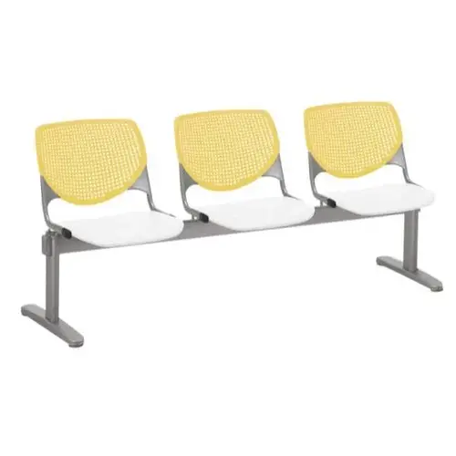 Kool 3-Seat Reception Bench, Yellow Backs, White Seats Kool 3-Seat Reception Bench, Yellow Backs, White Seats