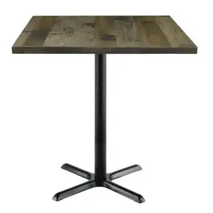 KFI Seating T36SQ-B2025-38-LFT-BN Urban Loft 36 X 36 X 41 In Square Vintage Wood Break Room Table (Barnwood)