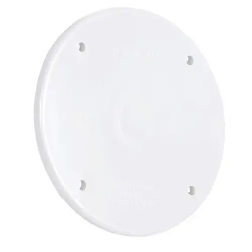 4 In 1-Gang Round Polycarbonate Blank Cover (White) 4 In 1-Gang Round Polycarbonate Blank Cover (White)