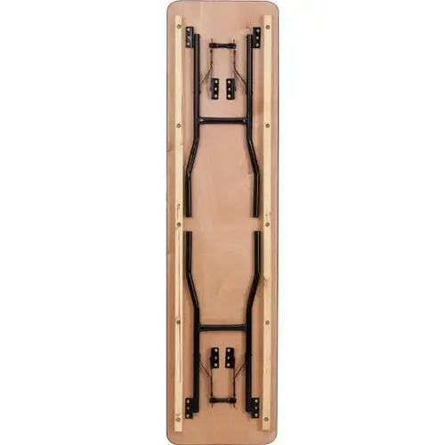 18" X 72" Rectangular Wood Folding Training Table With Smooth Clear Coated Top