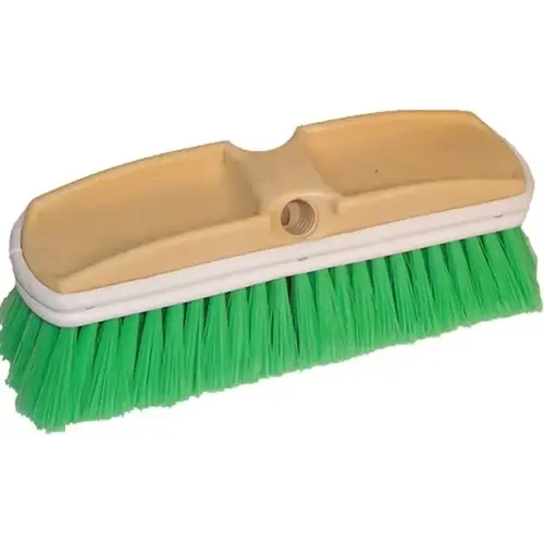 11722 9-1/2" X 2-1/2" Trim Green Car Wash Brush Polyester Fiber
