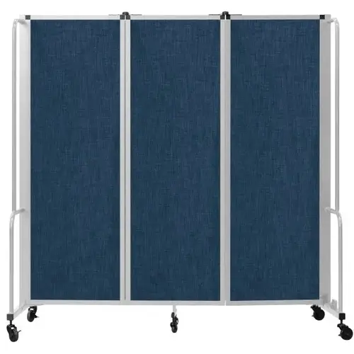 Room Divider, 6 ft Height, 3 Sections, Blue Panels Room Divider, 6 ft Height, 3 Sections, Blue Panels