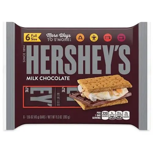 Milk Chocolate Bar, 1.55 Oz Bar, 6 Bars/Pack, 2 Packs/Box