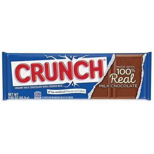 Crunch Bar, Individually Wrapped, 1.55 Oz, 36/Box