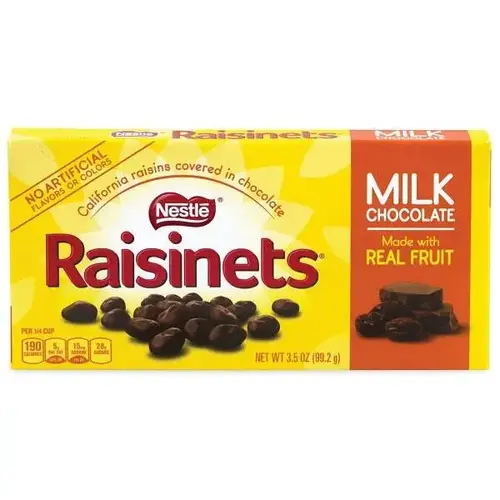 Raisinets Milk Chocolate Candy Raisins, 3.5 Oz Box, 15 Boxes/Carton