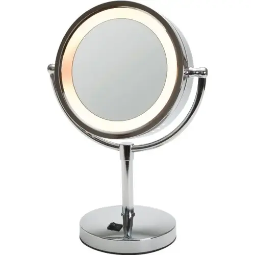 8-1/2" Table Top Mirror Chrome With Halo Light
