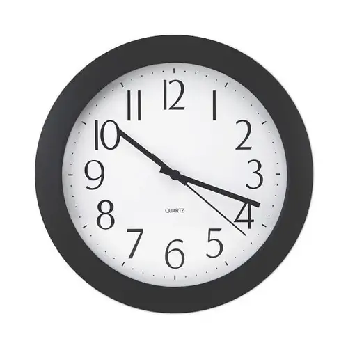 Whisper Quiet Clock 12" Overall Diameter Black 1 AA Sold Separately
