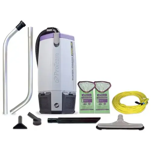 Super Coach Pro 10 120 Volt 10 Quart Backpack Vacuum W/ Hard Surface Flooring Kit And Nylon Brush Tool