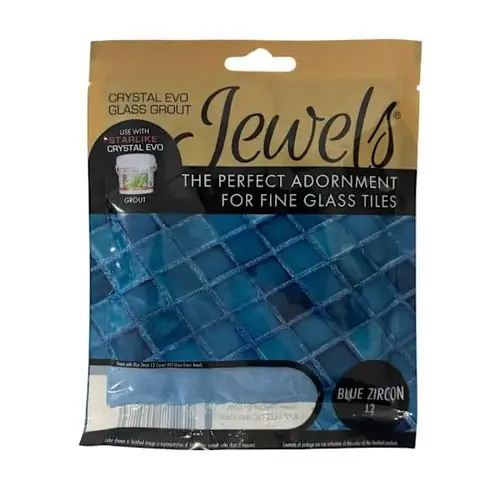 Crystal Evo Glass Grout Jewels, Blue Zircon, 75 Grams Crystal Evo Glass Grout Jewels, Blue Zircon, 75 Grams