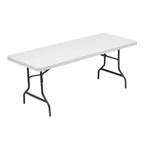Realspace 81828 Gray Molded Plastic Top Folding Table 6 ft W