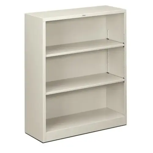 Brigade 3-Shelf Light Gray Steel Bookcase