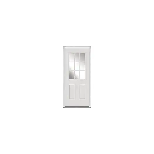 Company 1/2 Lite 2-Panel 36x80" Front Door, White - Lh, White Grilles