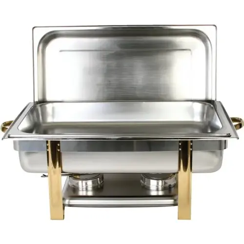 8 Quart Gold Accented Oblong Chafer