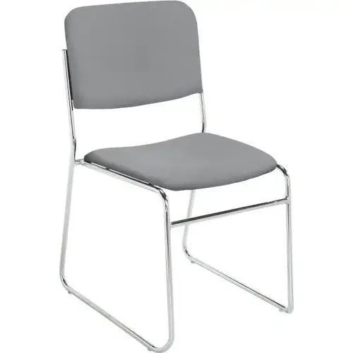 Sled Based High Density Grey Fabric Stacking Chair