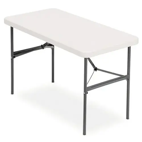 Platinum Molded Plastic Top Folding Table 4 Foot W Platinum Molded Plastic Top Folding Table 4 Foot W