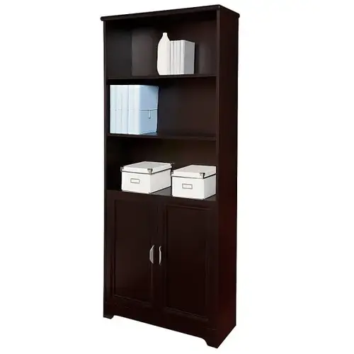 Espresso Magellan Collection 5-Shelf Bookcase With Doors Espresso Magellan Collection 5-Shelf Bookcase With Doors
