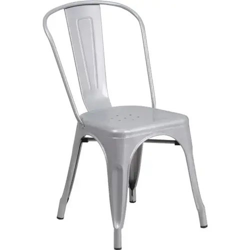 Indoor/Outdoor Metal Stackable Chair (Gray) Indoor/Outdoor Metal Stackable Chair (Gray)