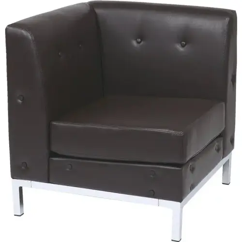 Wall Street Corner Chair, Espresso Faux Leather
