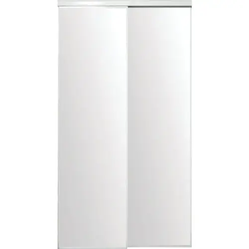60" X 80-1/2" White Framed Mirror Closet Door, 230 Series