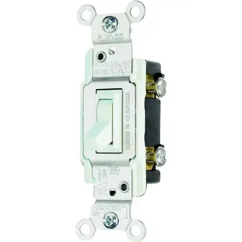 15 Amp 120 Volt 3-Way Co/Alr Toggle Light Switch (White) 15 Amp 120 Volt 3-Way Co/Alr Toggle Light Switch (White)