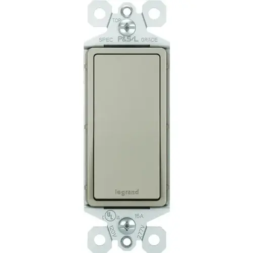 Radiant 15 Amp 120 Volt 1-Pole Rocker Light Switch (Nickel)