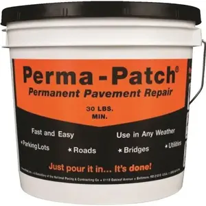 Perma-Patch PP-30-CP Black All Season Asphalt Patch Repair Material, 30 Lb. Pail