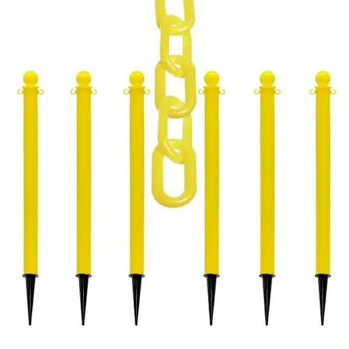 Yellow Medium Duty Ground Pole And Chain Kit