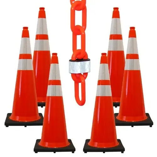 36 Inch Orange Reflective Cone And Reflective Chain Kit 36 Inch Orange Reflective Cone And Reflective Chain Kit