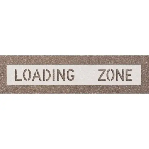 Stock Complete Word Parking Stencil - Loading Zone, 10 Letters Stock Complete Word Parking Stencil - Loading Zone, 10 Letters