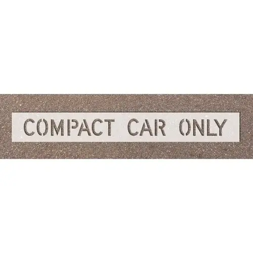 Stock Complete Word Parking Stencil - Compact Car Only, 4 Letters Stock Complete Word Parking Stencil - Compact Car Only, 4 Letters