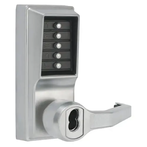 Cylindrical Lever Lock, Satin Chrome, Combination Entry, Key Override Cylindrical Lever Lock, Satin Chrome, Combination Entry, Key Override
