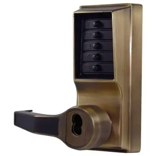 Less Core Left Hand Cylindrical Lever Lock (Antique Brass) Less Core Left Hand Cylindrical Lever Lock (Antique Brass)