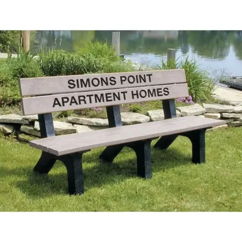 Rock Island Personalized Bench, Gray Recycled Plastic