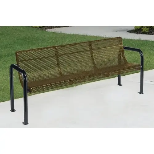 Portable/Surface Mount Contour Bench, Brown Galvanized Steel, 6 ft