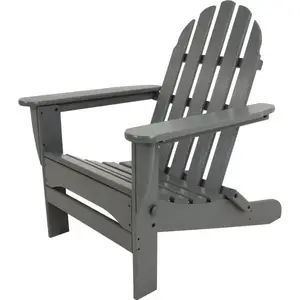 Polywood AD5030GY Classic Folding Adirondack In Slate Grey