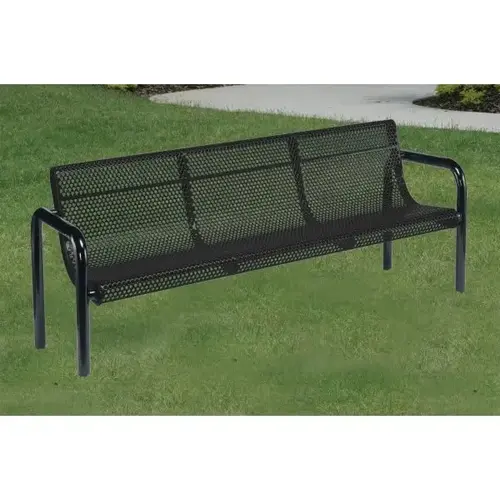 In Ground Mount Contour Bench, Black Galvanized Steel, 4 ft In Ground Mount Contour Bench, Black Galvanized Steel, 4 ft