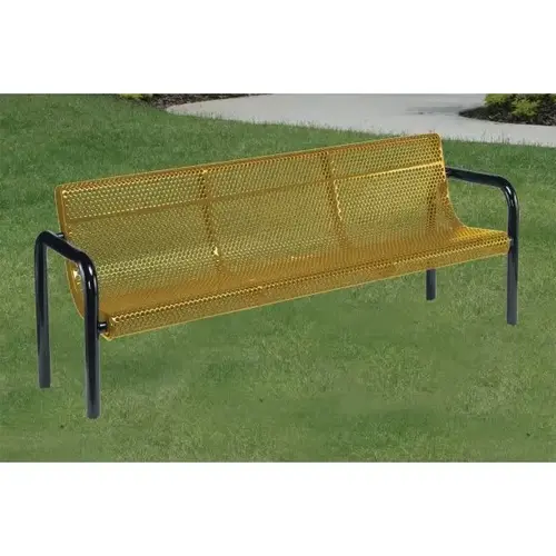 In Ground Mount Contour Bench, Beige Galvanized Steel, 4 ft In Ground Mount Contour Bench, Beige Galvanized Steel, 4 ft