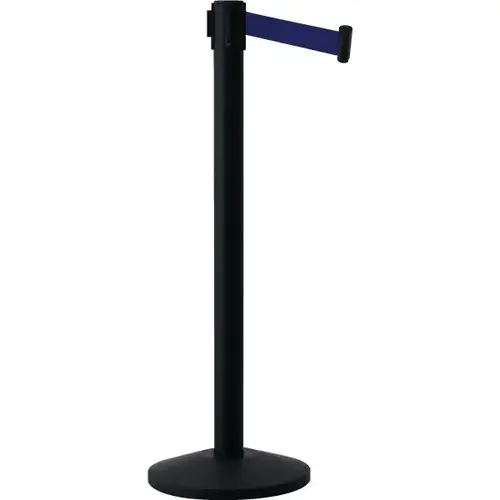 Queueway Stanchion, Black Powder Coat With Blue Tape Queueway Stanchion, Black Powder Coat With Blue Tape