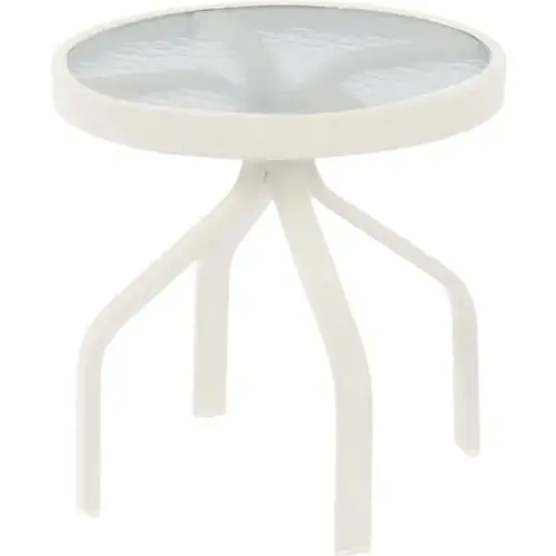 18" Round Acrylic Top End Table White