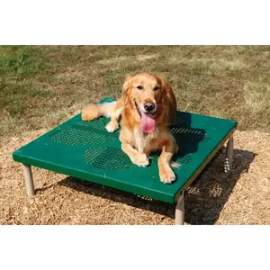 BarkPark PBARK-420-NATURAL Dog Park Paws Table (Green/Beige)
