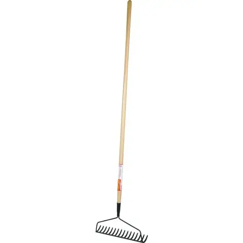 60" Garden Bow Rake, 16 Tines, 16" Tempered Head, Ash Wood Handle 60" Garden Bow Rake, 16 Tines, 16" Tempered Head, Ash Wood Handle