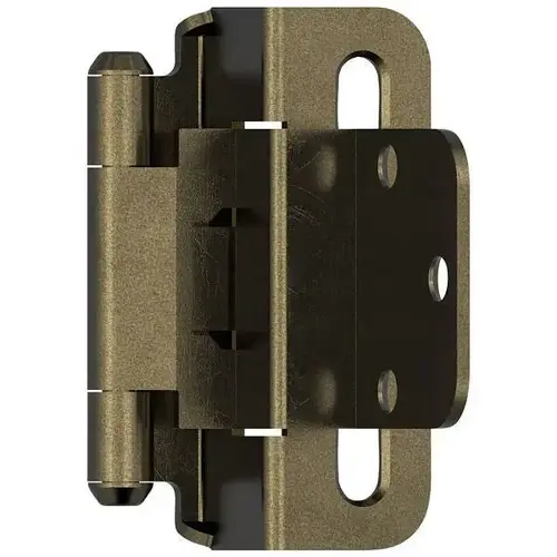Cabinet Hinge, Self Closing, Partial Wrap, 3/8" Inset, Packge Of 1 Pair Burnished Brass Cabinet Hinge, Self Closing, Partial Wrap, 3/8" Inset, Packge Of 1 Pair Burnished Brass
