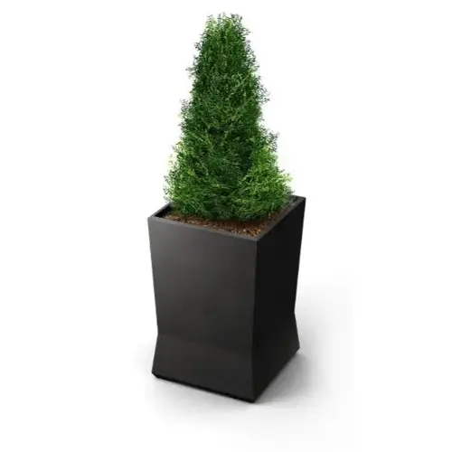 Modtec Series Medium Planter, 18 X 18 X 28, Satin Gunmetal Modtec Series Medium Planter, 18 X 18 X 28, Satin Gunmetal