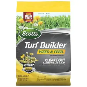 TURF BUILDER 25021A Scotts Weed & Feed Lawn Fertilizer With Plus Weed Control