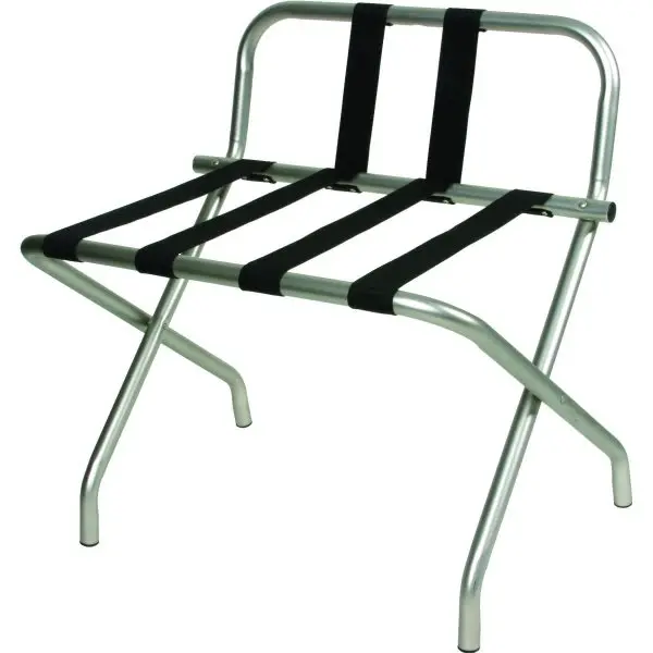 GENERIC PRIVATE BRAND Luggage Rack Chrome With Backrest And Two Straps 180130 GENERIC PRIVATE BRAND Luggage Rack Chrome With Backrest And Two Straps 180130
