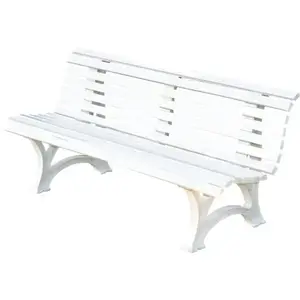 XPEDX 10919056 Florida Park Bench, White Plastic Resin, 10919056