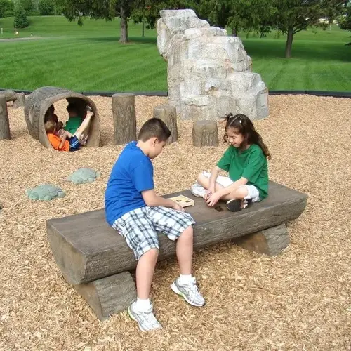 By Ultraplay Log Bench, Gfrc Construction, 6 ft X 2 ft By Ultraplay Log Bench, Gfrc Construction, 6 ft X 2 ft