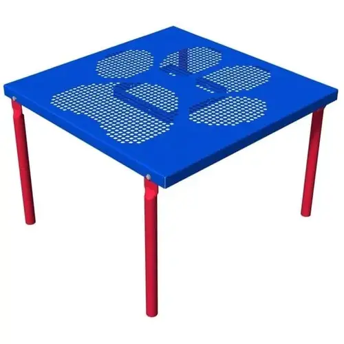 Playful Paw Table (Red/Blue)